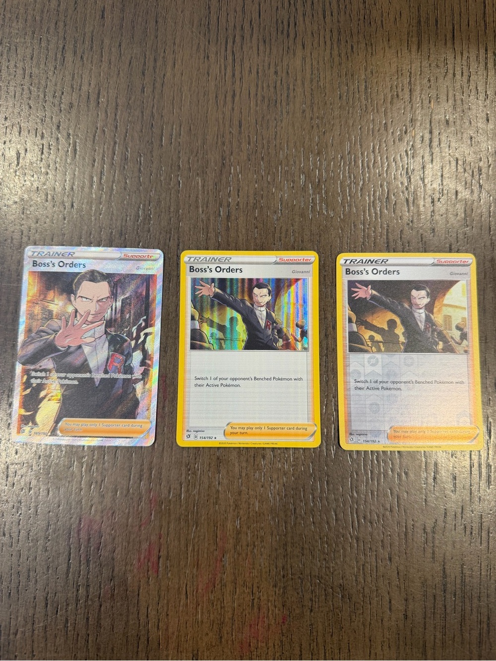 Boss's Orders (189/192) (154/192) x2 Rebel Clash Collection lot3 Mint Condition